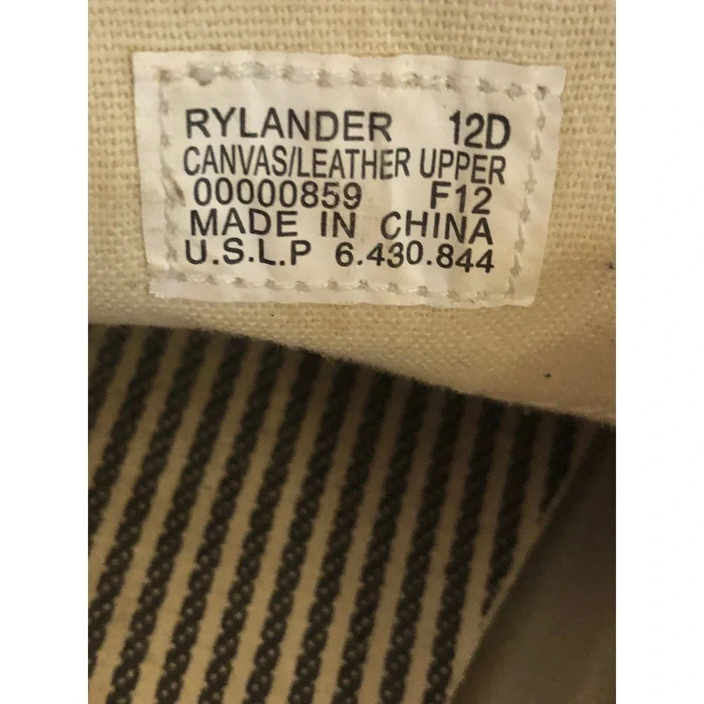 Polo Ralph Lauren Rylander Mens Loafer Slip On 12D Tan Canvas Boat Shoe
